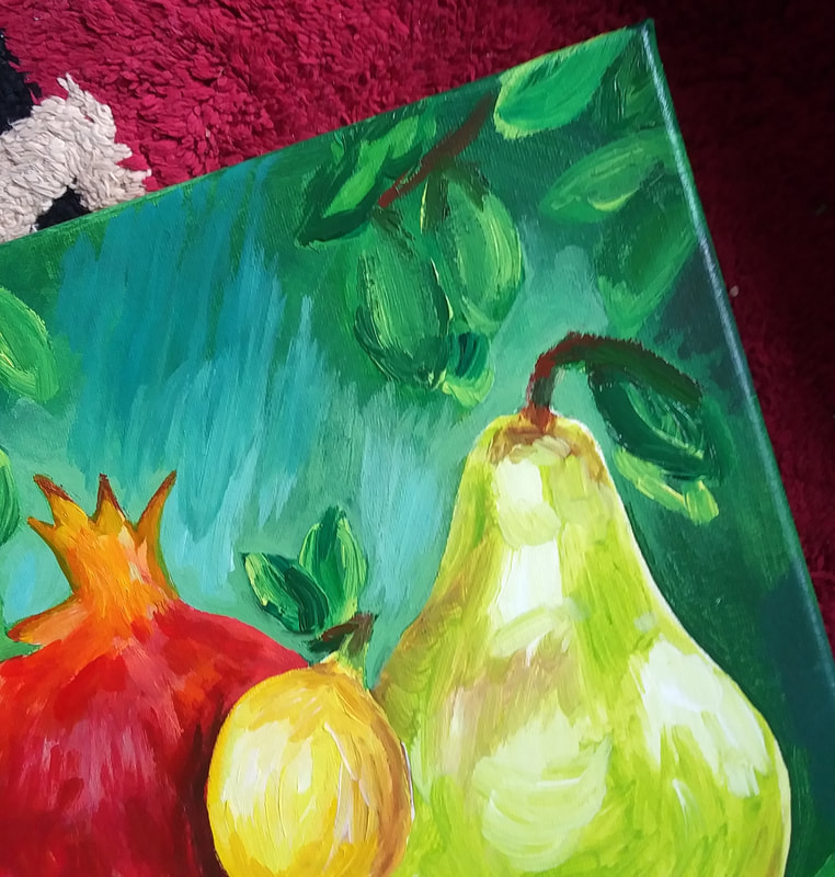 Acrylic painting - closeup - fruit