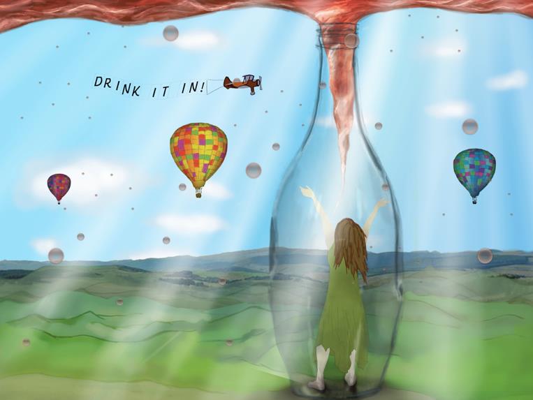 Digital painting - surreal - hot air balloons