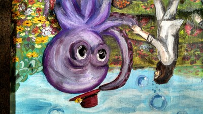 Acrylic painting closeup - Beatles - Octopus's garden