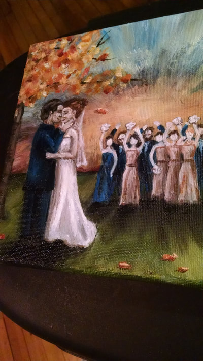 Oil painting - wedding party